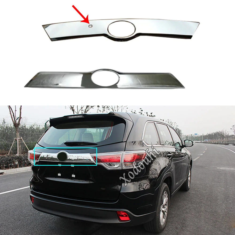 

Car ABS Rear Door Tailgate Trunk Bumper Frame Plate Trim Lamp Trunk Lid Part For Toyota Highlander 2015 2016 2017 2018 2019 2020