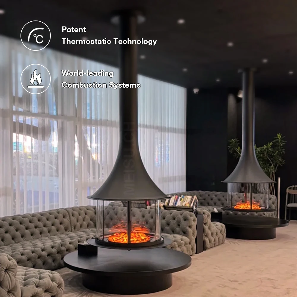 MEISU.CH Australia Heaters Ceiling Mounted Elegant Wall Hanging Electric Heater Indoor Floating Stove Suspended Fireplace
