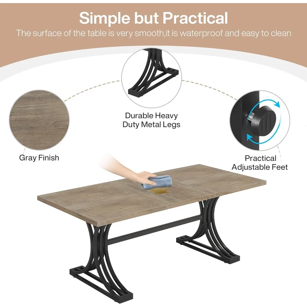 طاولة مؤتمرات حديثة بطول 5 أقدام تتسع لـ 4-6 أشخاص، طاولة اجتماعات مكتبية بإطار معدني قوي