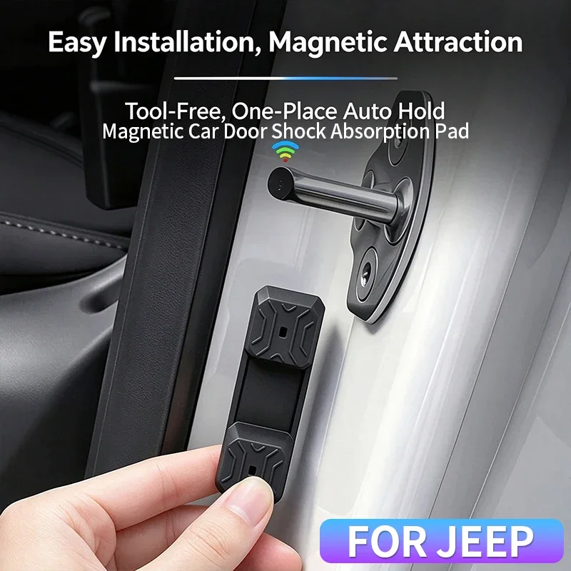 4pc Magnetic Door Lock Dampener Pads for Jeep Compass Renegade Wrangler Cherokee Grand Cherokee,Shock Absorption&Noise Reduction