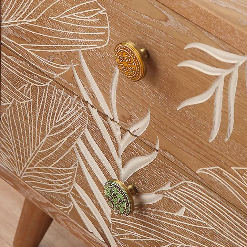 

Vintage Cabinet Pulls Medieval Log Wind Solid Wood Hand Painted Brass Cabinet Door Wardrobe Drawer Furniture Hardware Handle