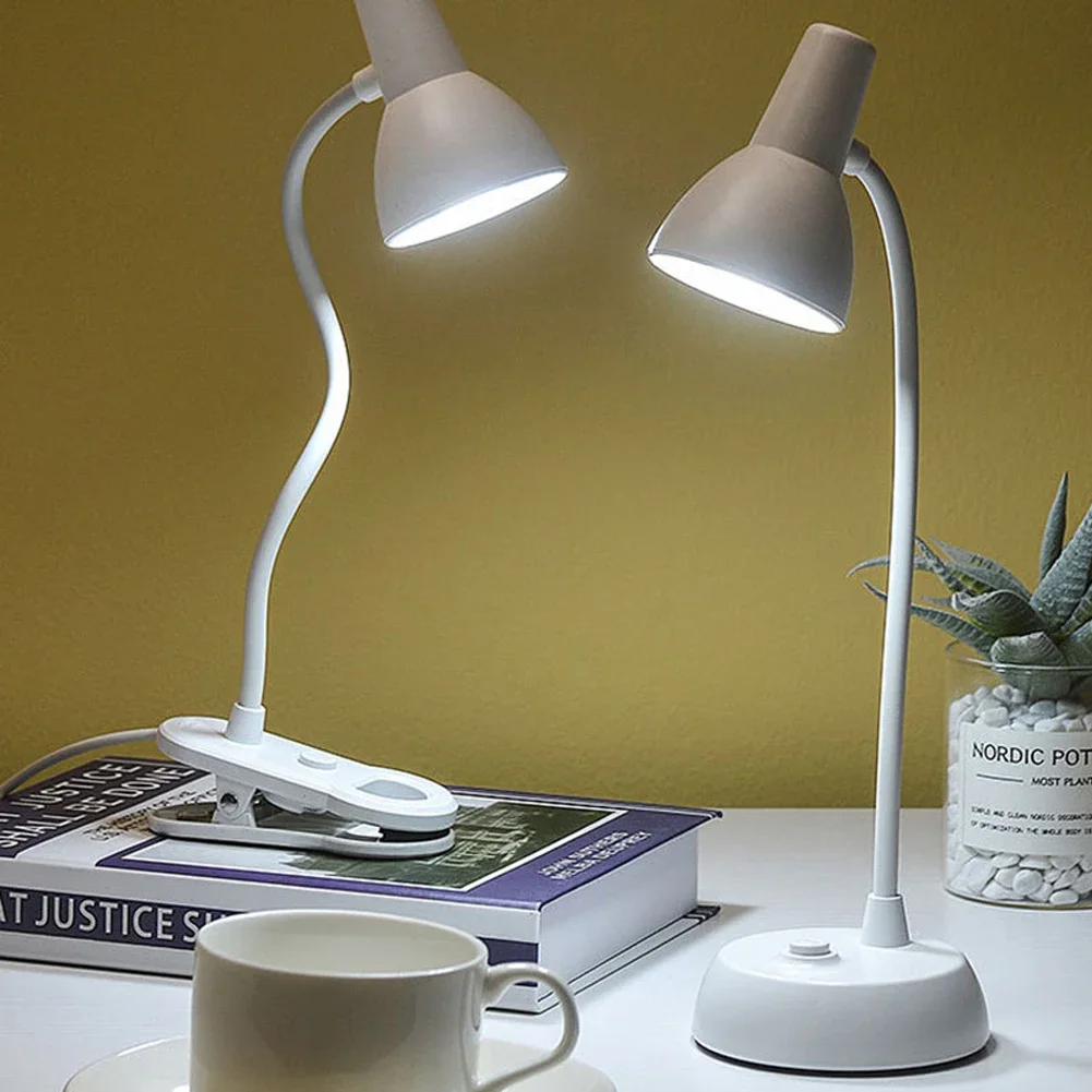 LED حماية العين كتاب ضوء الليل قابل للتعديل زاوية صغيرة كليب على مكتب مذاكرة مصباح AA بطارية USB المكونات في لقراءة غرفة النوم