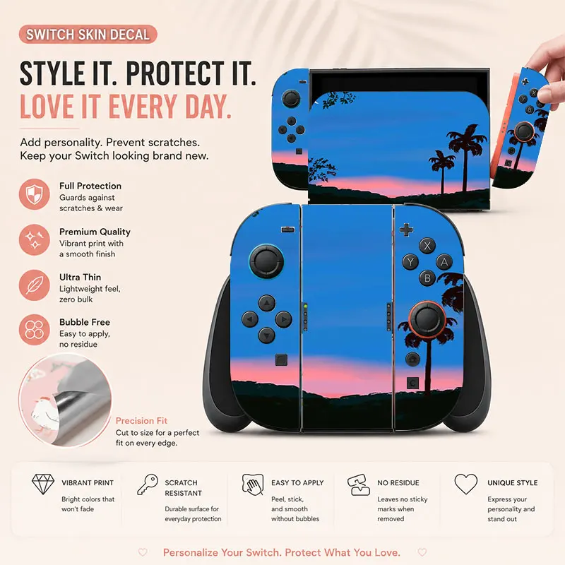 Creative pattern SWITCH game console protective film, with natural touch and comfortable feel, featuring personalized designs