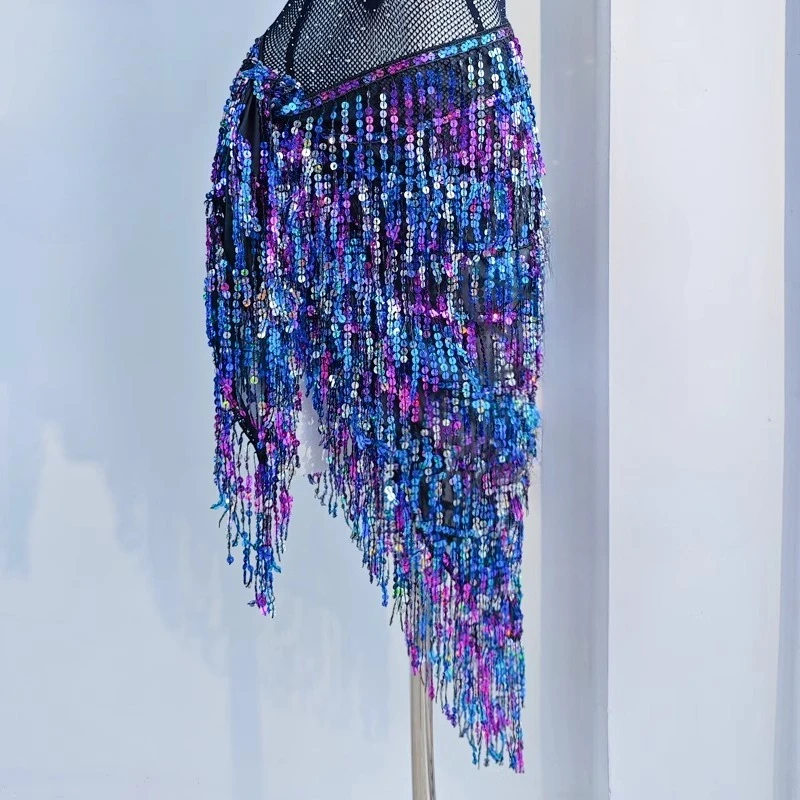 カスタマイズされた (超美しい) ヒップスカーフベリーダンスベルトロングスカートタイアップスカートベリーダンス練習衣装ウエストチェーン