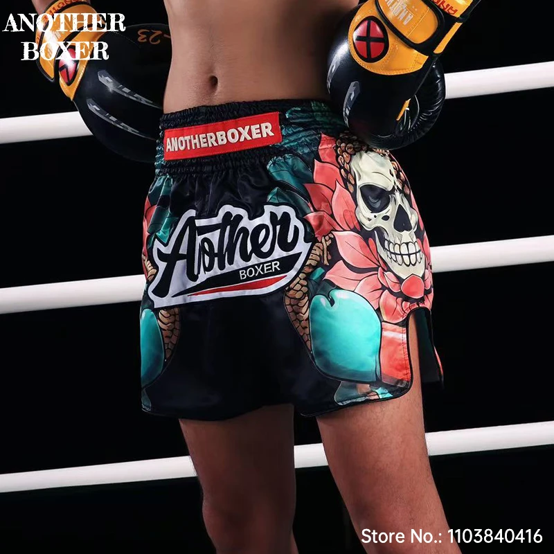 

Шорты для тайского бокса с черепом, сублимированные шорты для тайского бокса, мужские и женские шорты для ММА, BJJ, одежда для боевых искусств, тренировочные штаны для кикбоксинга, ММА