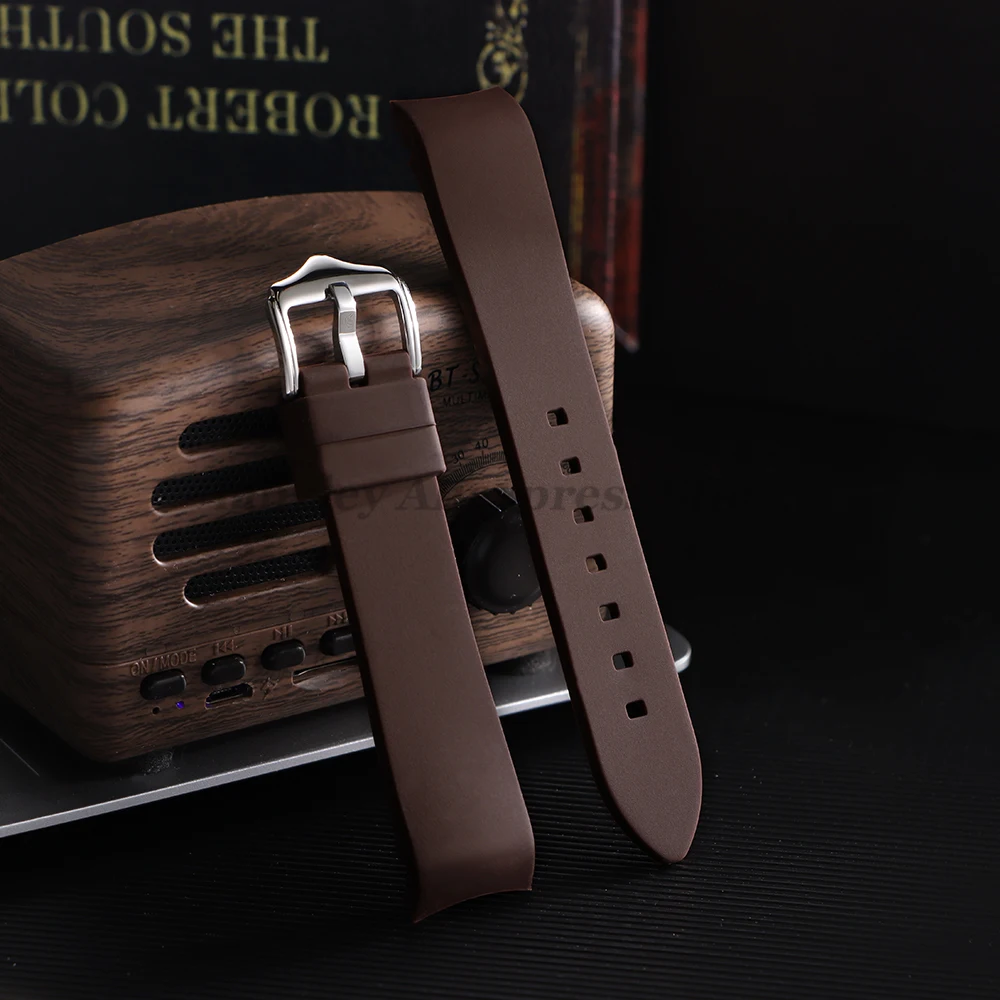 20mm 22mm Silikonowy pasek do zegarka Seiko dla Rolex Sportowy pasek do zegarka Zakrzywiony koniec Akcesoria Wymienna bransoletka Mężczyźni Kobiety Opaski na nadgarstek