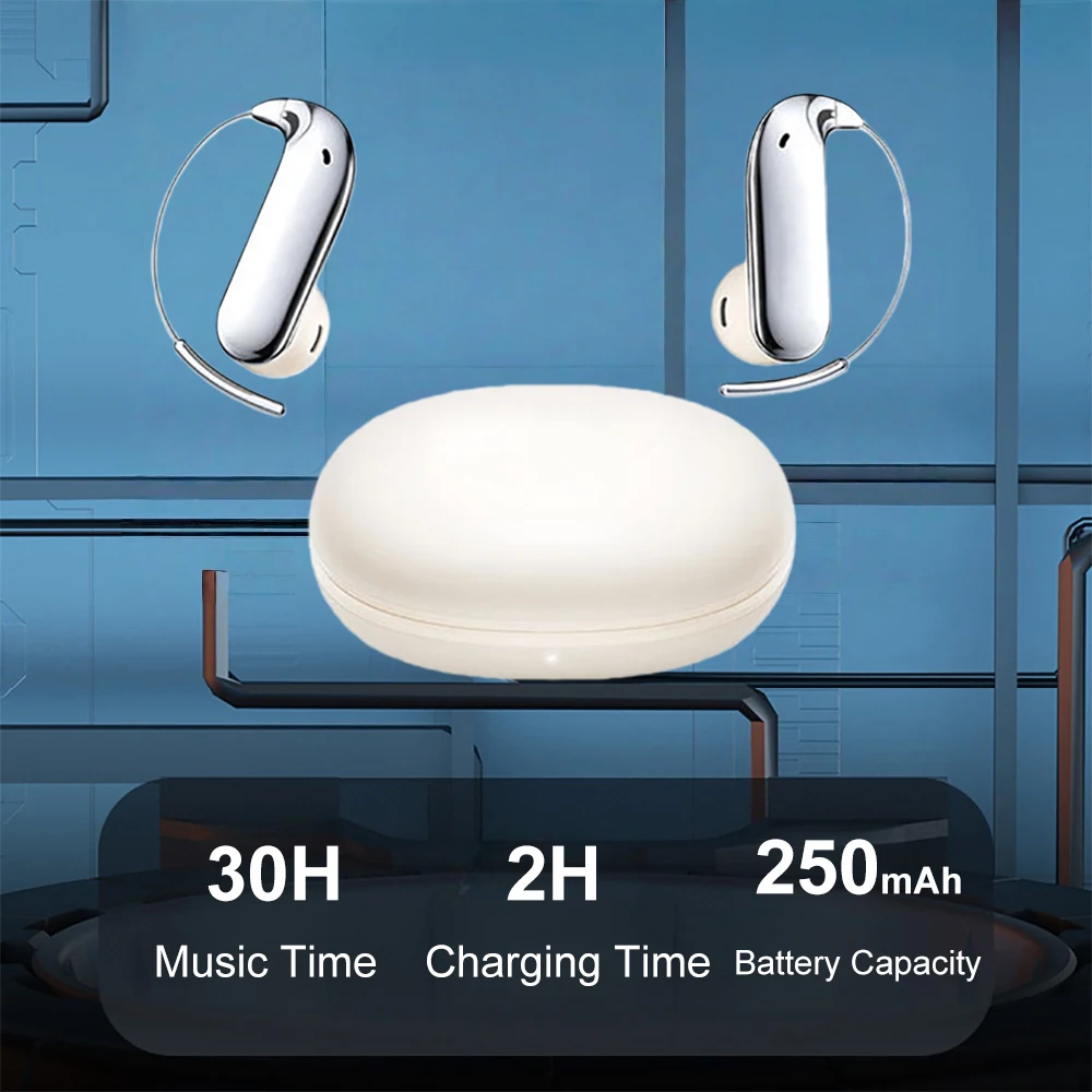 KEBIDUMEI Ear Hook Wireless Earbuds Bluetooth 6.0 Earphones TWS HiFi Stereo Noise Reduction Comfort Headphones 4g Ultra-Light