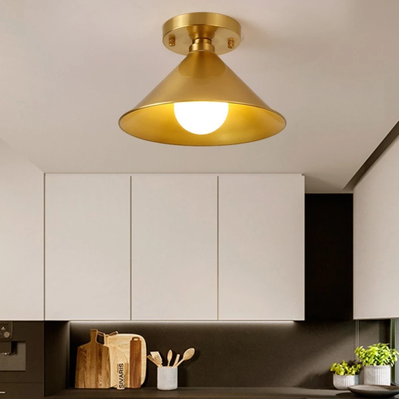 Retro Brass Ceiling Light Ceiling Aisle Bar Counter Bedroom Living Room Homestay Affordable Luxury Decoration Lighting Fixtures