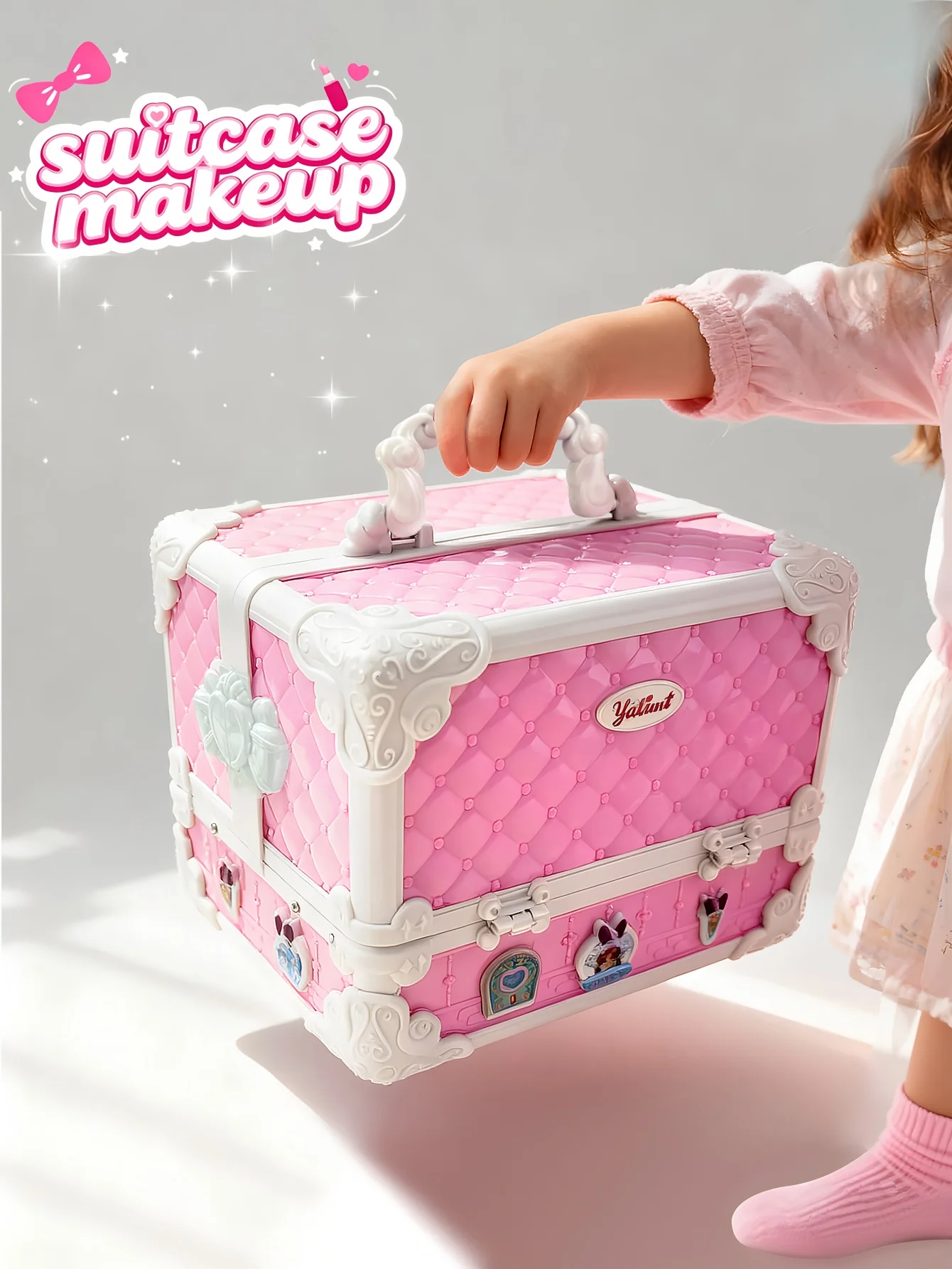 Little Girls Makeup Kit 55 Pcs - Washable Real Kids Cosmetic Set with Case, Great Birthday Gift for Kids