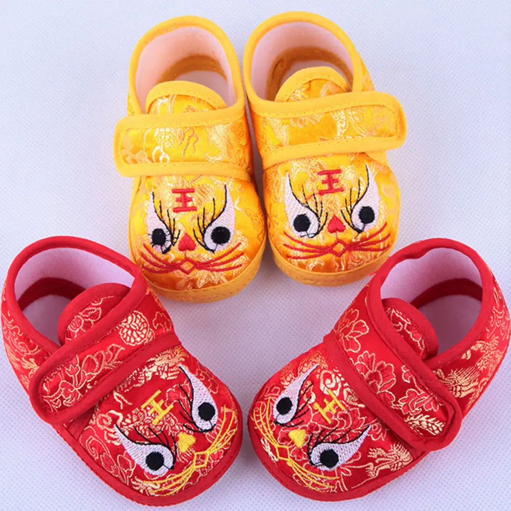 

12pcs 1 Pair Cartoon Baby Shoes Size 12 Tiger-Head Design Nonslip Lightweight Warm Adorable Infant Walking Boots Breathable