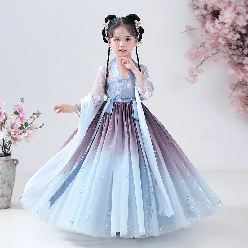 Girls' Han clothes 2022 autumn clothes new Chinese style Tang clothes ancient clothes children's performance clothes little