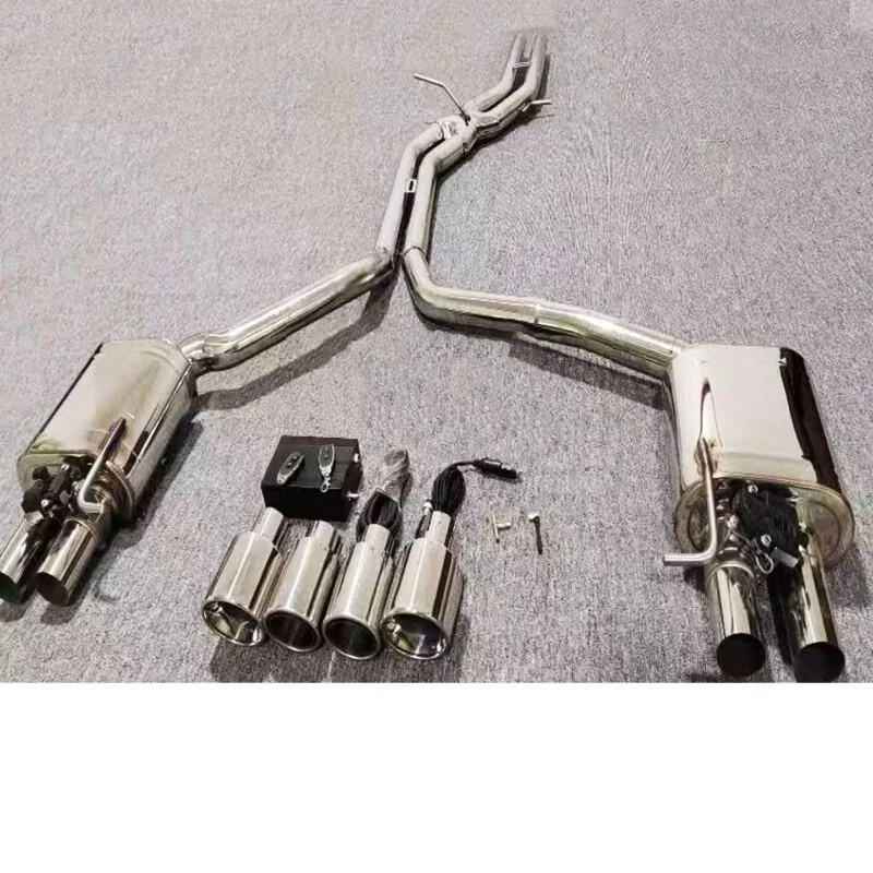Middle tail valve exhaust pipe for automobile modification