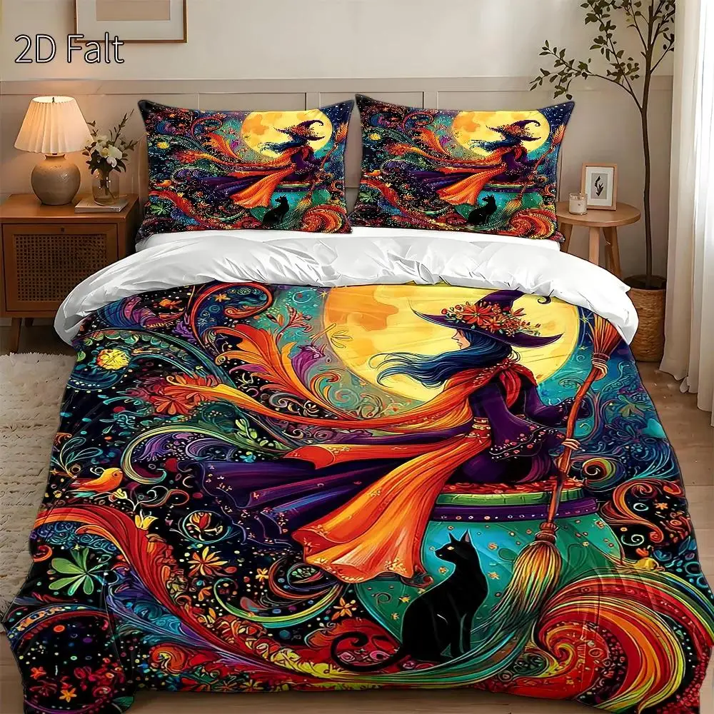 Christmas Three-Piece Bedding Set with Pillowcase and Duvet Cover Santa Claus, Sleigh, Reindeer, Christmas Tree, Santa Claus, Igloo Design Pattern Ultra-Soft Printed Duvet Cover Set 3 Pieces Bedding Set Quilt Cover