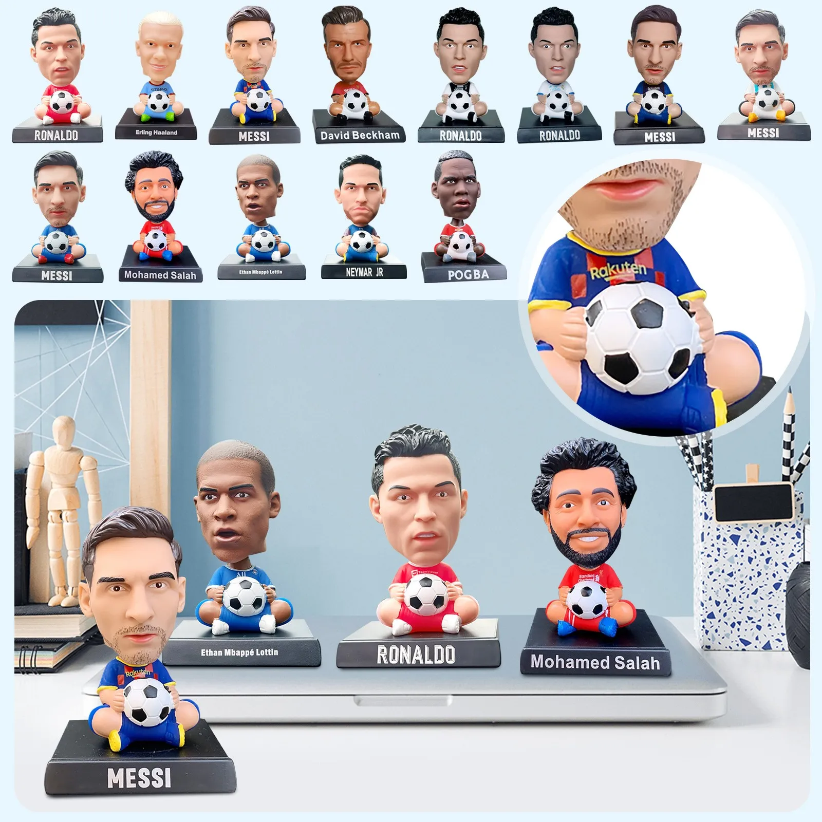 Messi Neymar Salah Gift Star Doll Figurine Figurine Model 2025 New Popular Football Fan Real Madrid Cristiano Ronaldo Football S