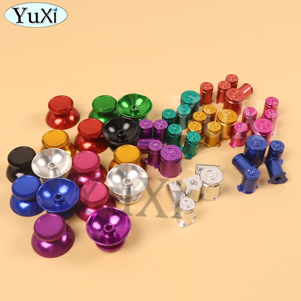 1Set For Xbox 360 Aluminium Metal ABXY Bullet Button 3D Analog Joystick Thumbstick Grip Caps Gamepad Controller Repair Parts view 5