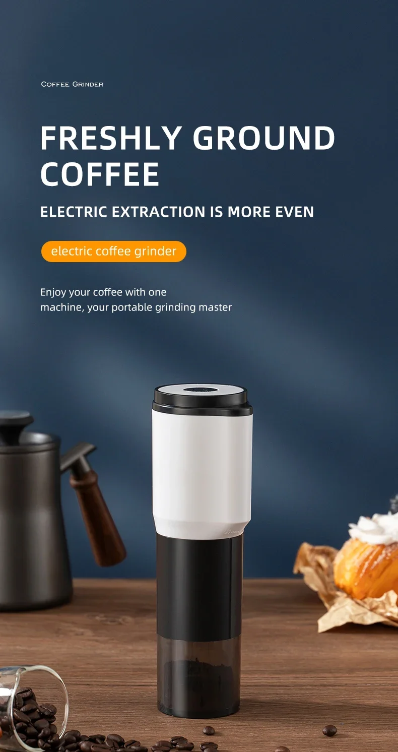 Portable Electric Coffee Grinder TYPE-C USB Charge Ceramic Grinding Core Home Wireless Coffee Beans Pulverizer Grinder