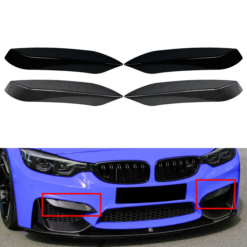 1Pair Car Front Bumper Side Splitter Spoiler Trim For BMW F80 F81 M3 F82 F83 M4 2014 2015 2016 2017 2018 2019 2020