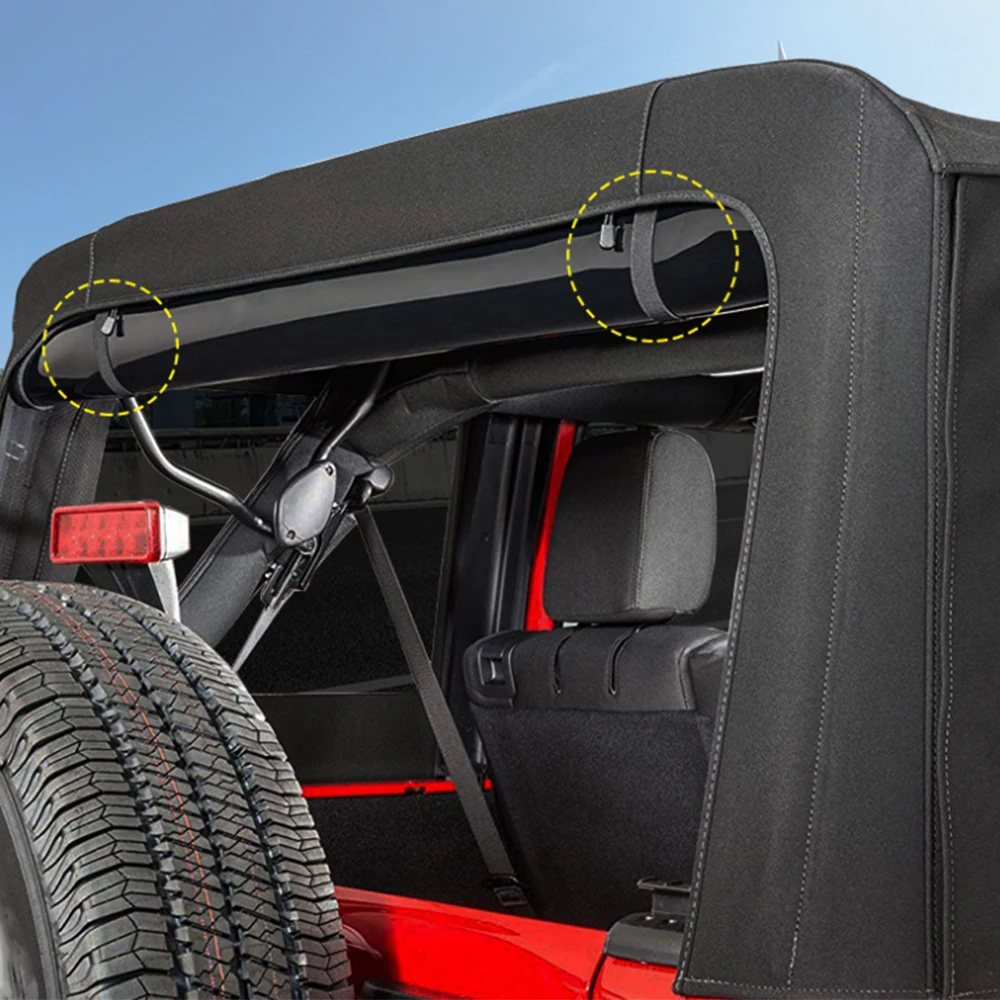 Car Soft Top Straps Rear Window Straps Adjustable Belt for Jeep Wrangler JK JKU JL 2007-2023 2024 2025 2026 Interior Accessories