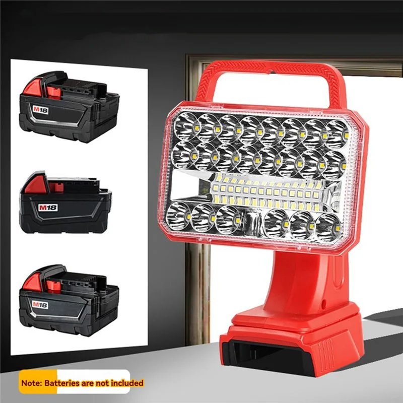 CQMF-For M18 18V 18W ضوء العمل LED المحمول - 2000LM USB قابل لإعادة الشحن لإضاءة موقع العمل في الهواء الطلق