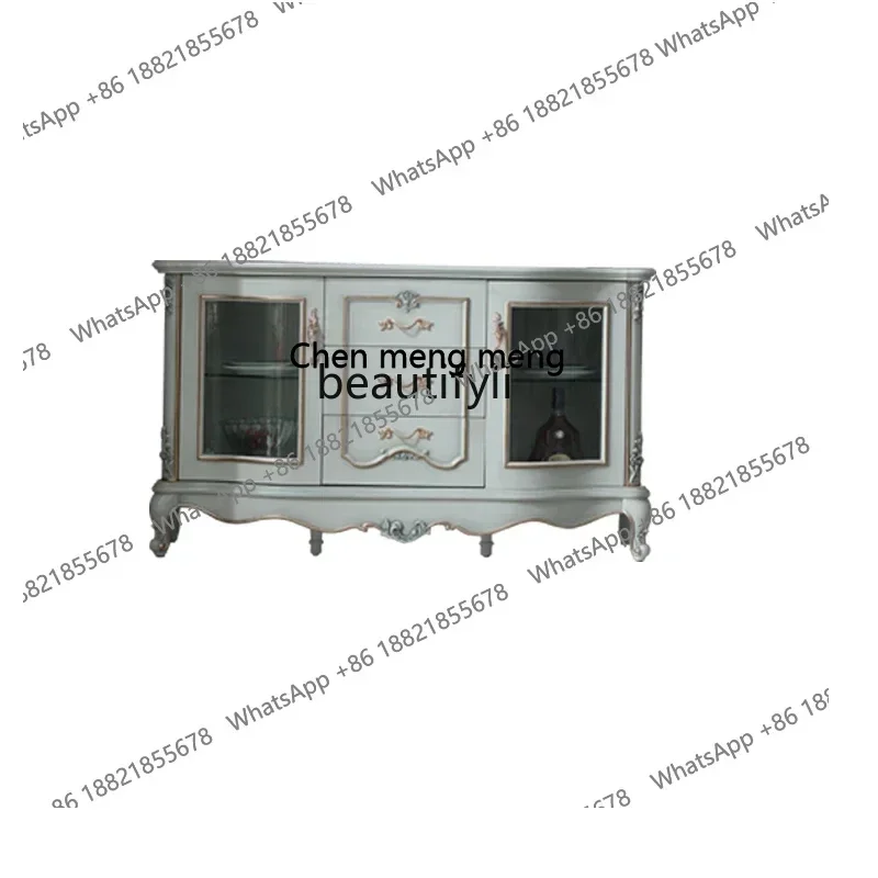 X A French Furniture European Style 1.48M Gold Carved Sideboard Cabinet Solid Wood Locker Floor Cabinet