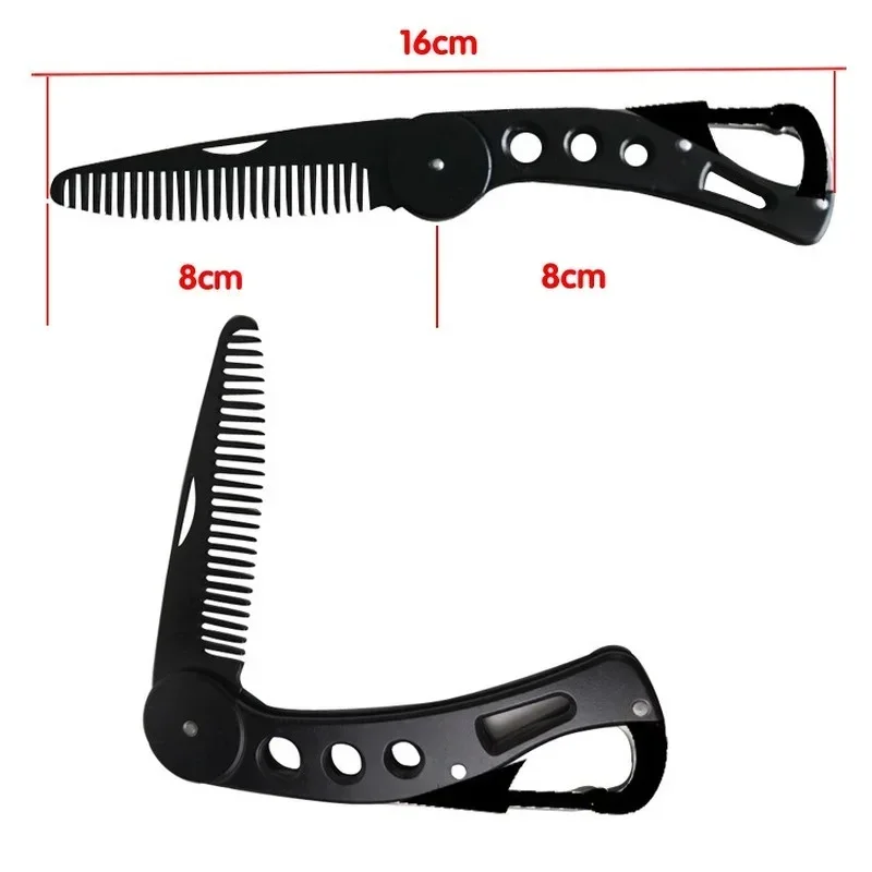 1PCS Men Beard Styling Comb Hot Sale Stainless Steel Folding Comb  Anti Static Mustache Comb Hairdressing Tools Wholesale