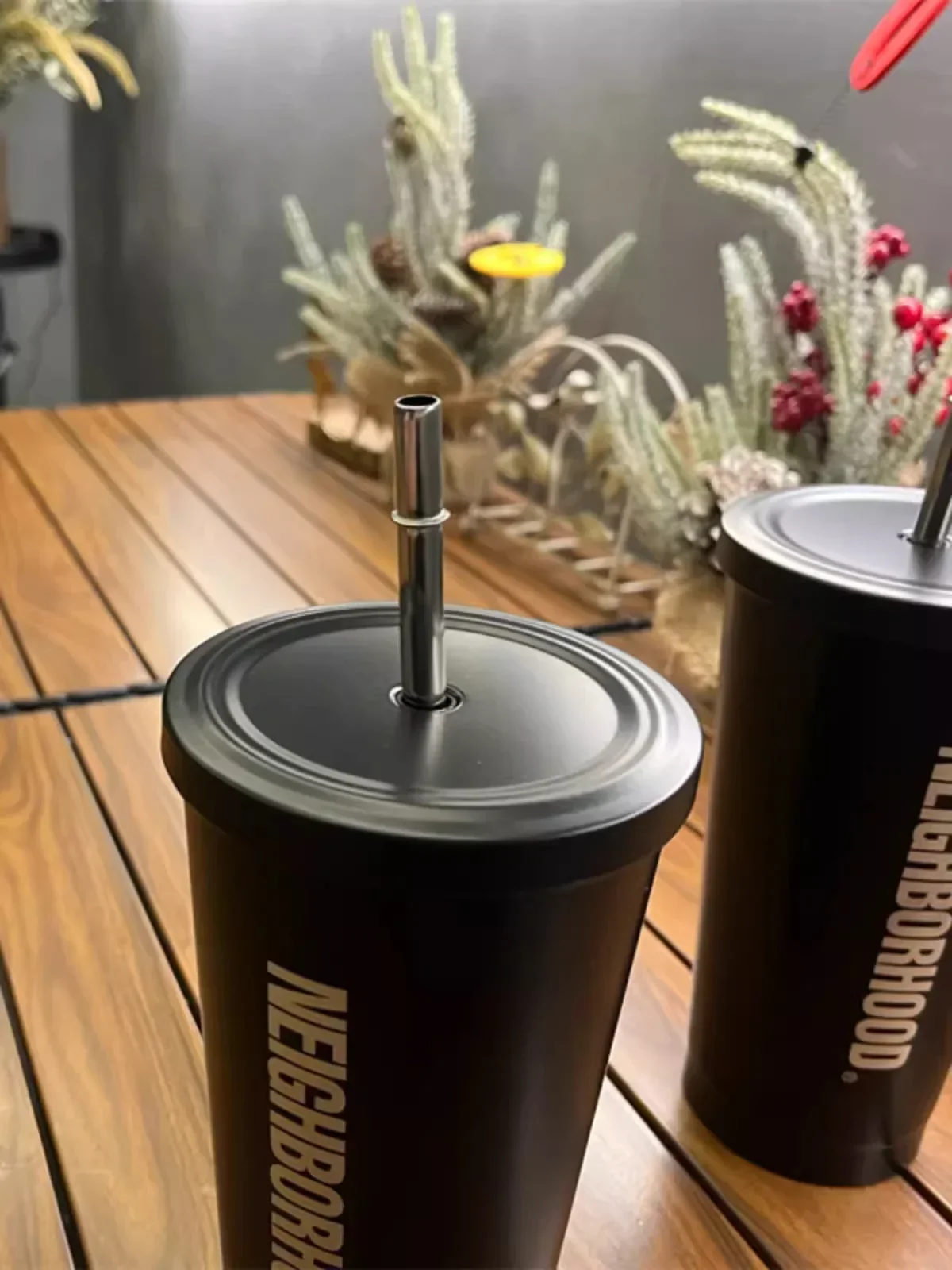 nbhd stainless steel 304 straw thermos cup camping large capacity coffee high-end tumbler with lid customized