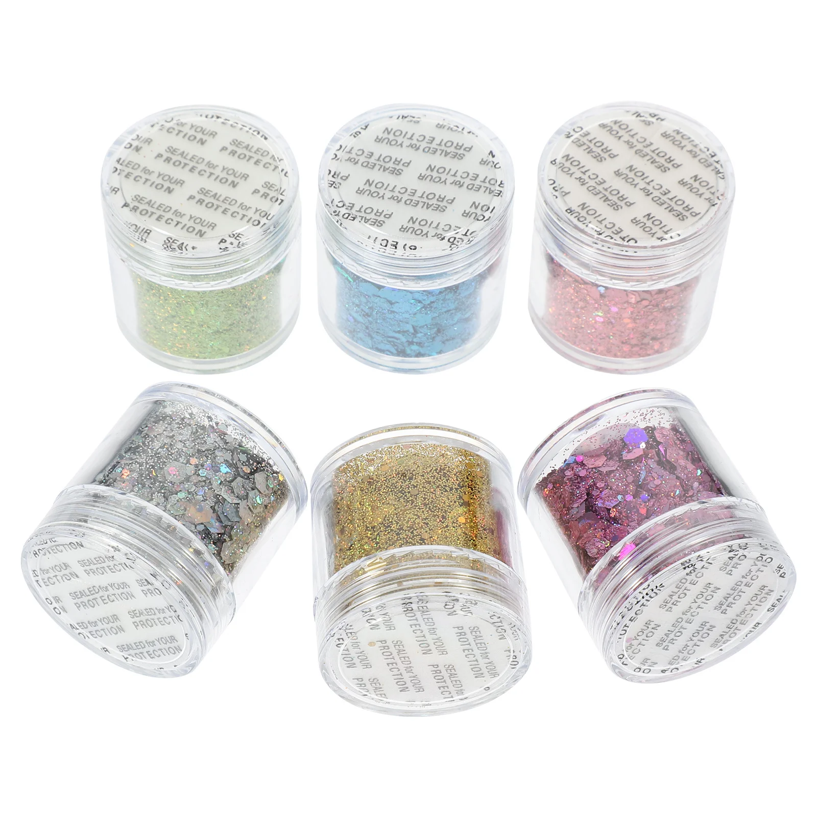 6個入り グリッタースパンコール ネイルアート カラフルチャンキーフレーク UVジェルチップ フェイス ボディ ヘア DIY ネイルフレーク グリッタースパンコール