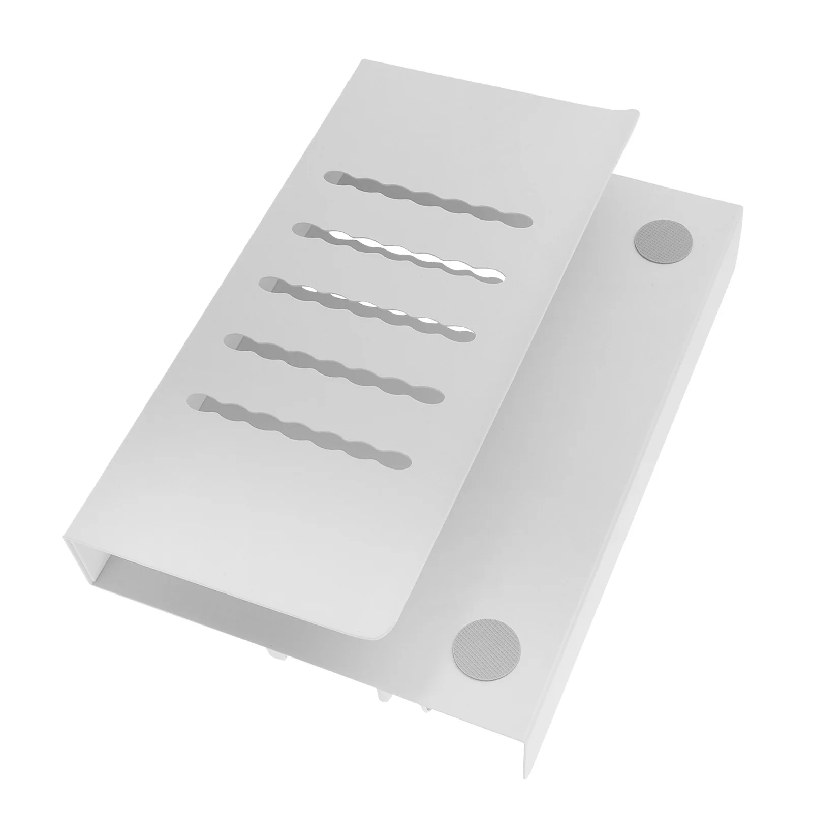 

Desk Side Storage Organizer No Drill Under Desk Laptop Holder Clamp on Table Shelf Hanging Laptop Mount Cooling Pad Organizer