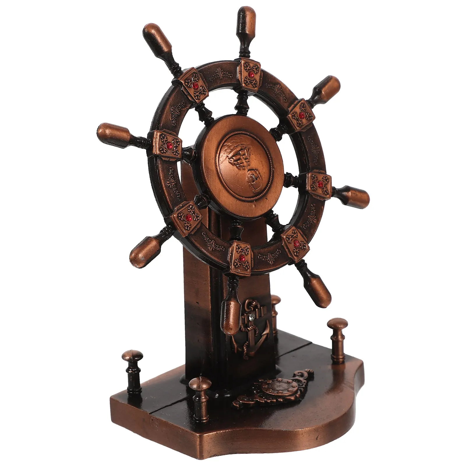 Red Bronze Nautical Decor Home Creative Marine Rudder Office Table Coastal Marine Rudder Decor Theme GiftVintage