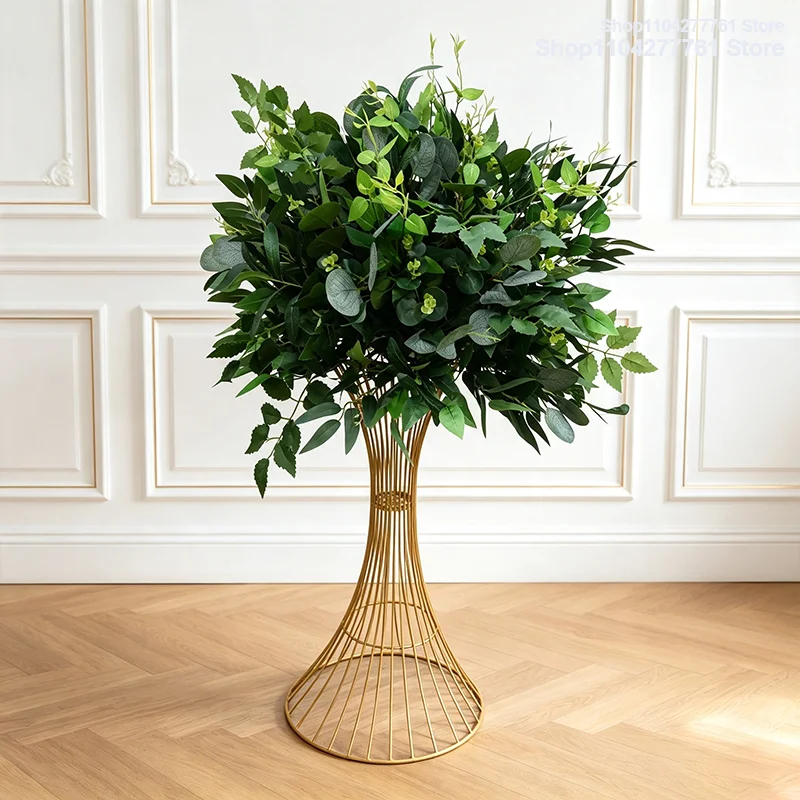 70cm bis 30cm Grüne Pflanzen Blumenball Künstliche Tischdekoration für Hochzeits- und Eventdekoration, Florale Arrangement für den Gang – Detail 5