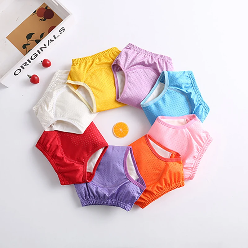 New Mesh Baby Waterproof Training Pants Summer Solid Baby Diaper Infant Shorts Nappies Panties Nappy Changing Underwear Cloth