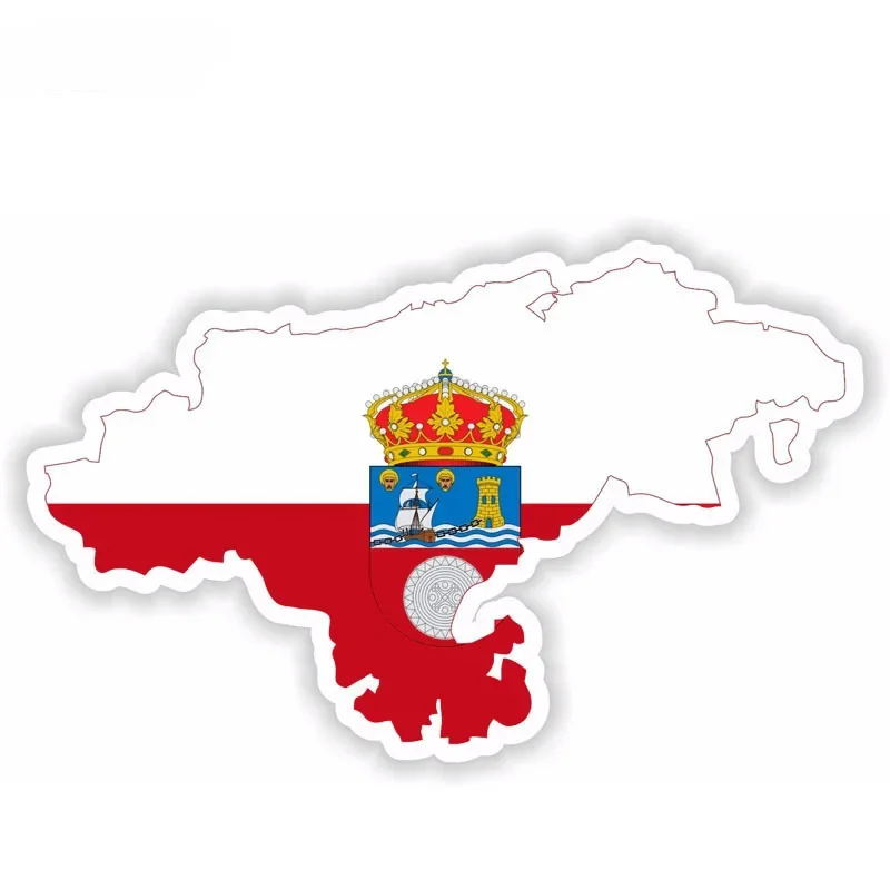 Cantabria Spain Map Flag Sticker Helmet Reflective Car Sticker Decal 6-1518