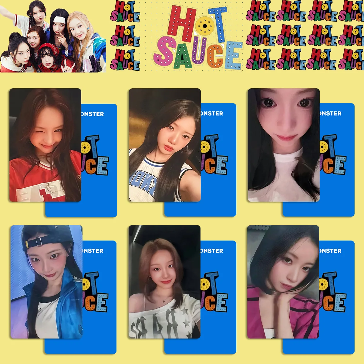 

Kpop Korean Girl Group BABYMONSTER Photocards New Album HOT SAUCE Special Bonus Small Card RAM AHYEON RORA Full Amount Cards