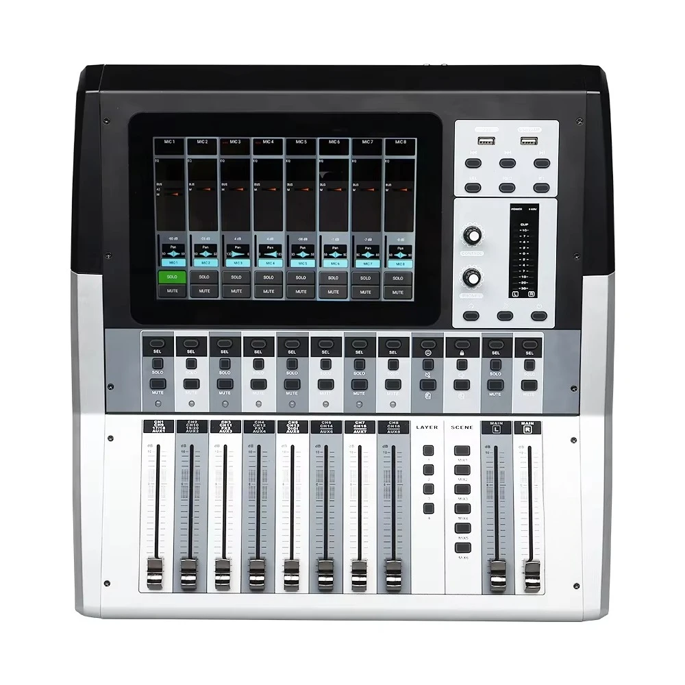 DM20 Professional Digital Audio Mixer Sound  20 Channel Audio Mixer Sound Mixing Console Electronic Push&Mute but