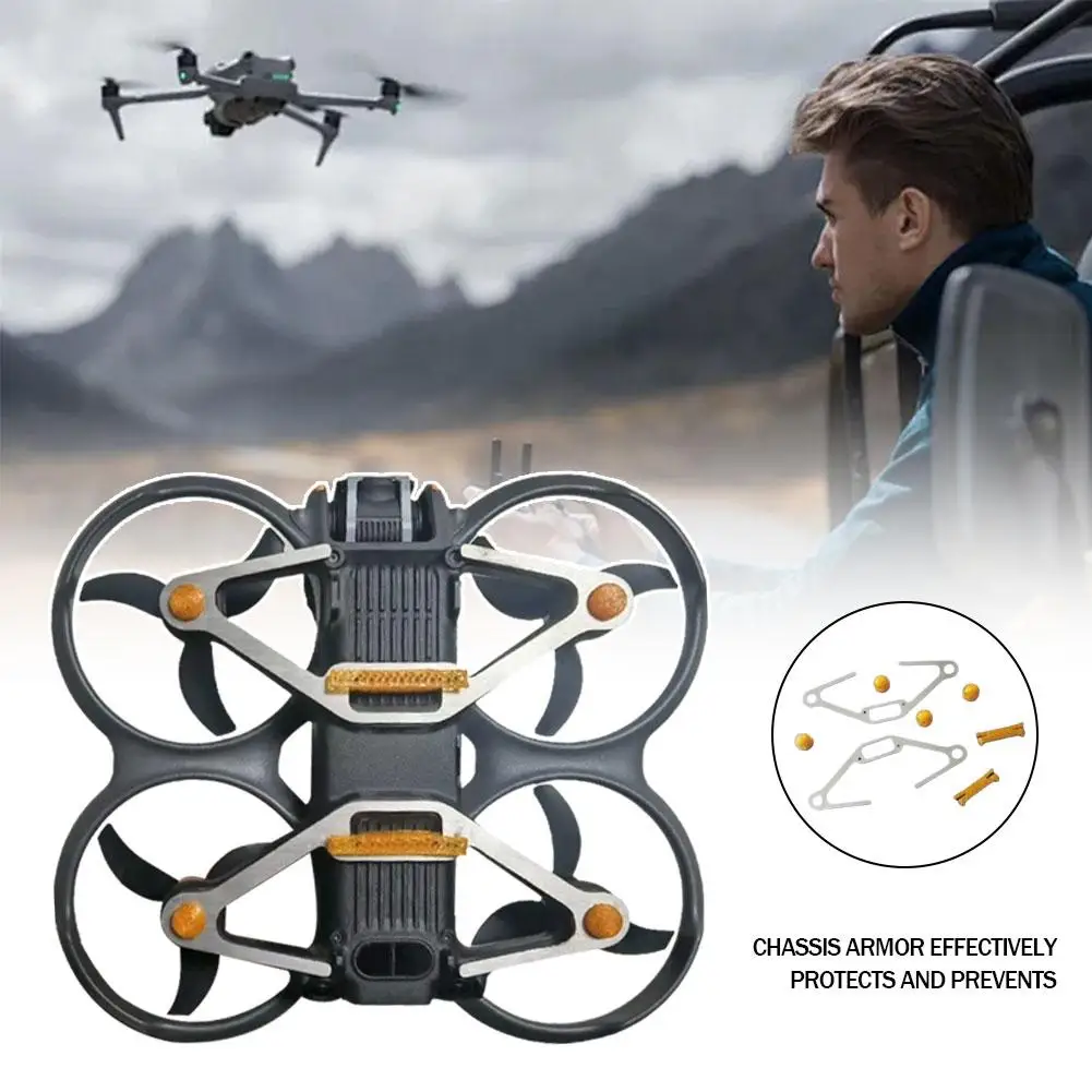 Voor Dji Avata2 Buffer Ct4 Titaniumlegering Chassis Pantsereffect Voorkomen Dat De Motor Effectief Valt En Breken Van Arm Pr N6o1