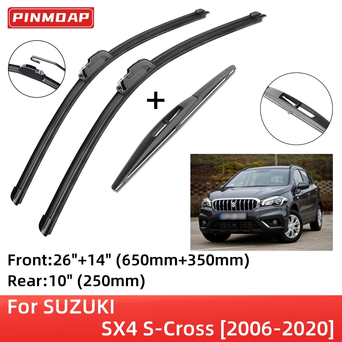 

Щетки стеклоочистителя передние и задние для SUZUKI SX4 S-Cross 2006-2020, аксессуары для резки J Hook 2014 2015 2016 2017 2018 2019