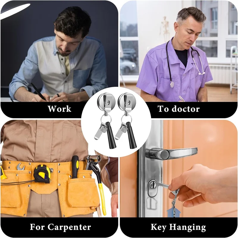 

Durable-Heavy Duty Retractable Pull Pen Pencil Holder Universal Retractable Lanyard Pen For Carpenters,Nurses,Waitresses,Heavy D