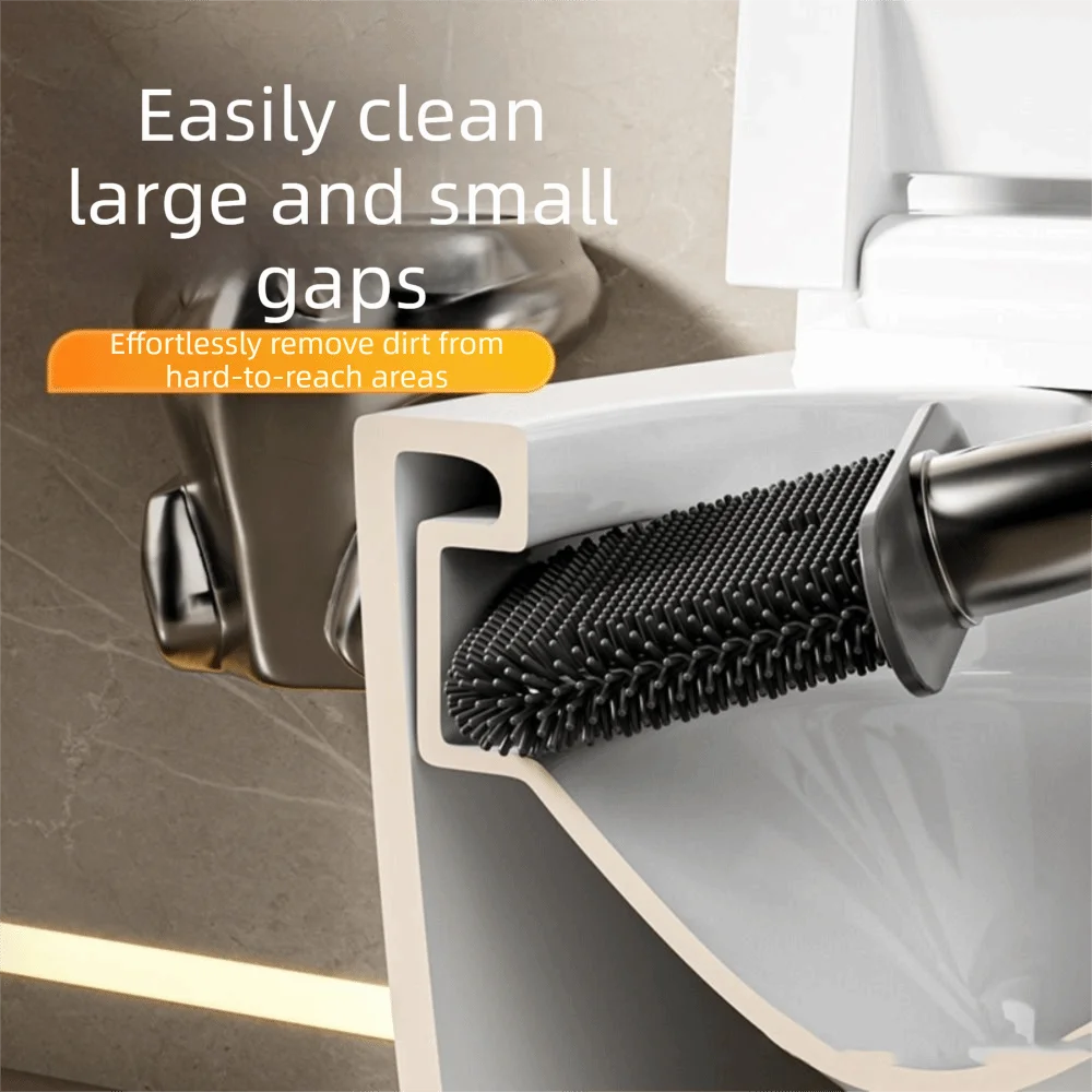 

Щетка для унитаза с длинной ручкой, дизайн «Лебедь», черная, гигиеничный материал, в форме животного, аксессуары для туалета