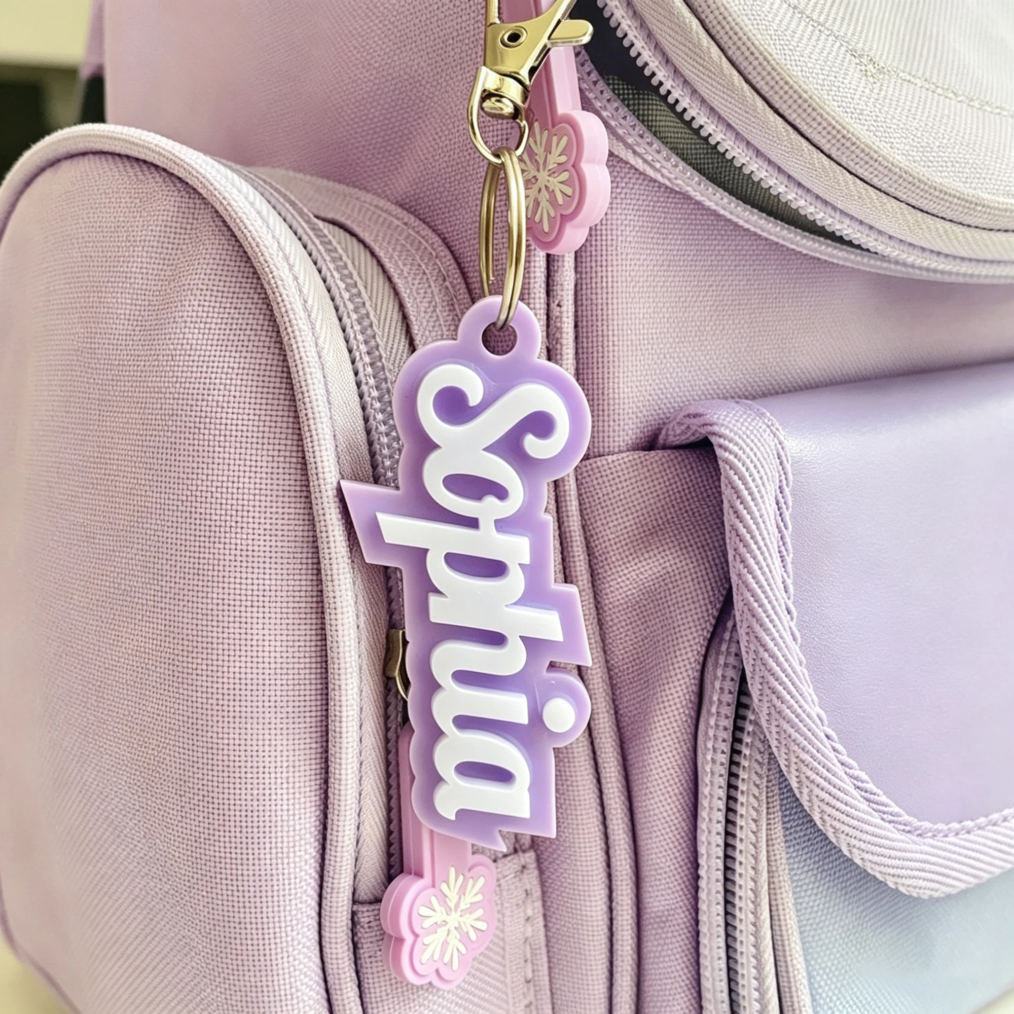 Personalisierte Acryl-Schlüsselanhänger, Acryl-Namensschilder, Namensschilder für Rucksäcke, Namensschilder für Wickeltaschen, personalisierte Namens-Schlüsselanhänger, Namensschilder für Brotdosen, Namensschilder im Vintage-Stil – Detail 6
