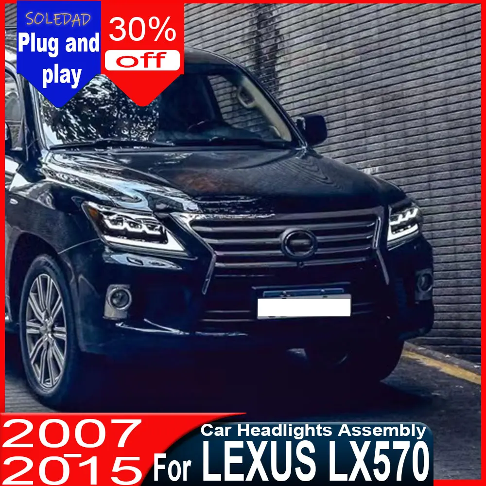 Car Styling Headlights Assembly For LEXUS LX LX570 2007-2015 Upgrade new style full Led Head Lamp DRL Dynamic Signal Front light