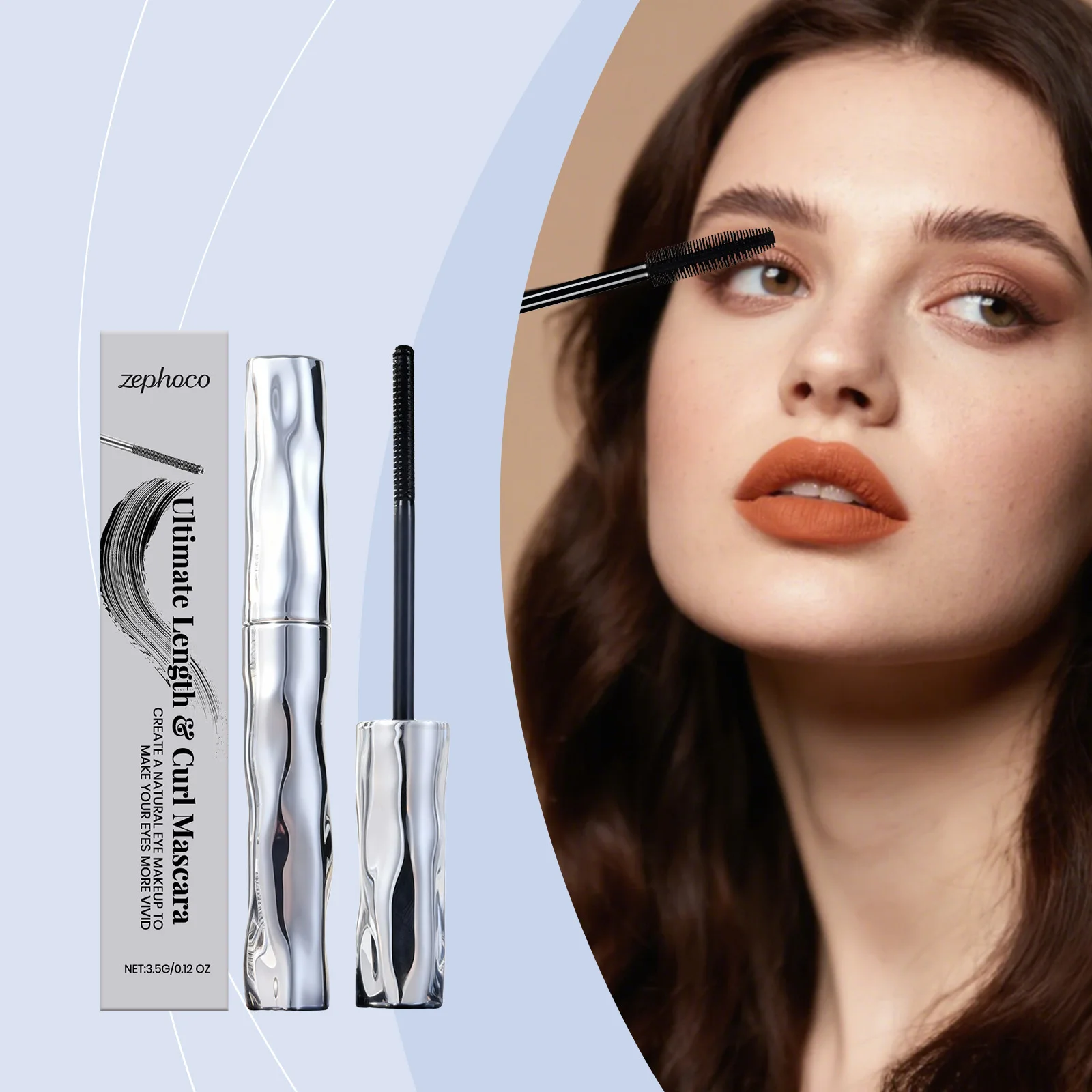 Zephoco alongamento e volume rímel secagem rápida ondulação grosso à prova de manchas à prova dwaterproof água rímel maquiagem dos olhos comestics 3.5g