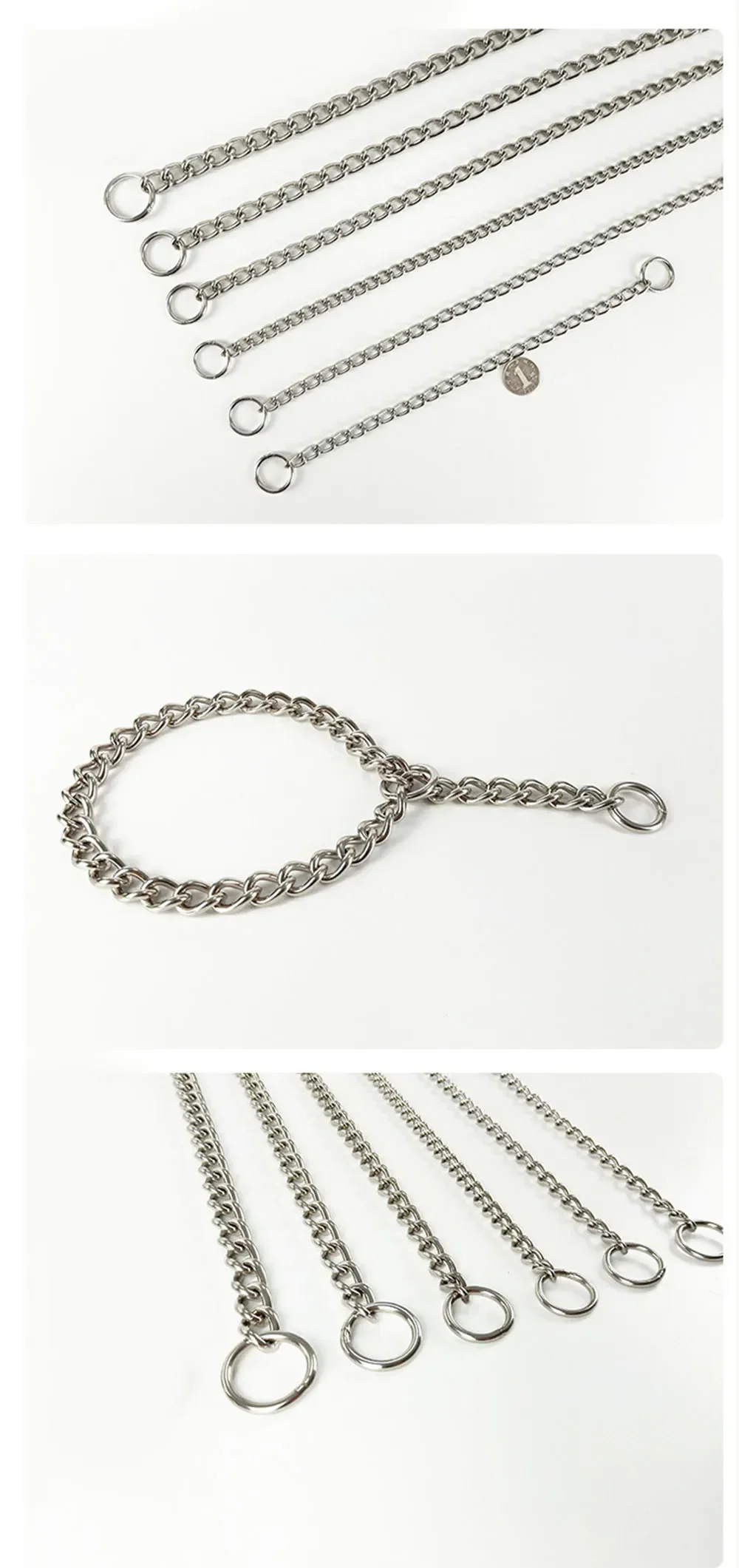 . Pet P Schlangenkette Hundehalsband aus Edelstahl, Verstellbares Würgehalsband für Training, Geeignet für Bulldoggen und Mittelgroße bis Große Hunde – Detail 10