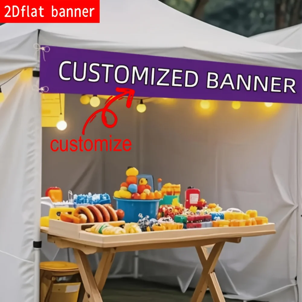 1pc Customizable Image Tent Banner, Custom Full-Image Suitable for Wall Decoration, Suspended Hanging Cloth, Outdoor Tent Decor