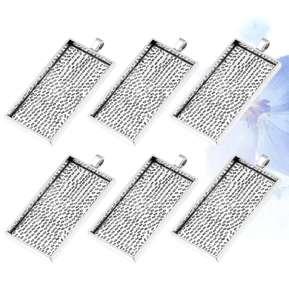 

10Pcs Vintage Alloy Pendant Trays Metal Electroplated Stunning Base for Custom Jewelry Making Resin Craft Cameo Photo 50x25mm