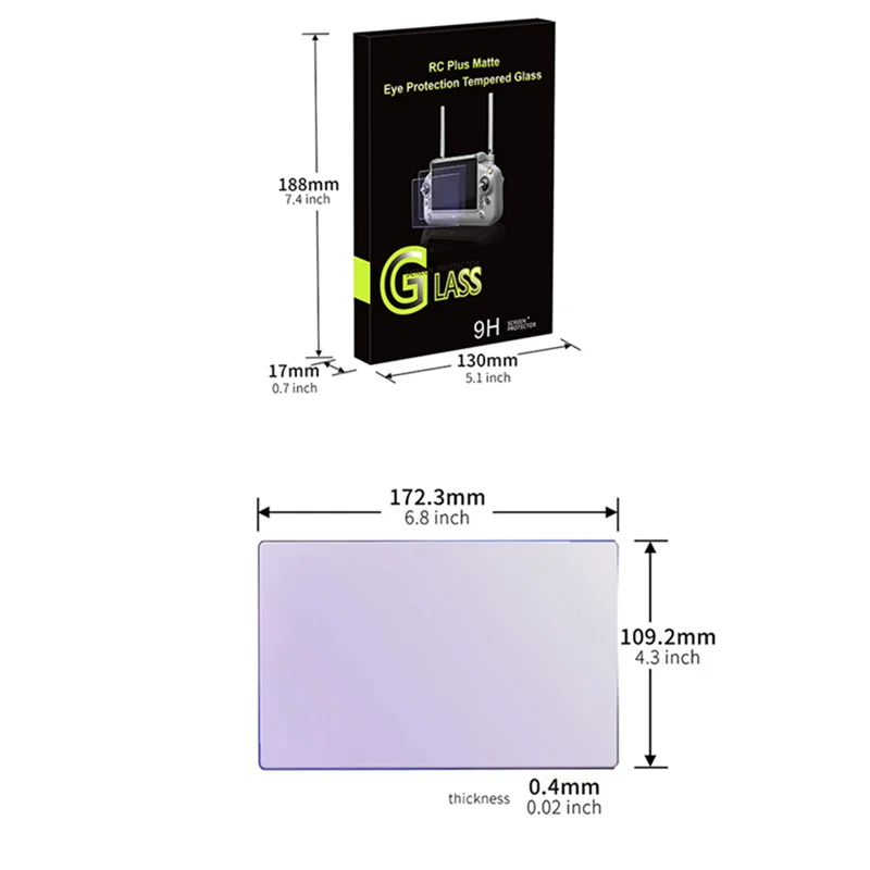 スクリーンリモコン用保護化学フィルム,dji inspire3,rc plus,つや消し紫,目の保護