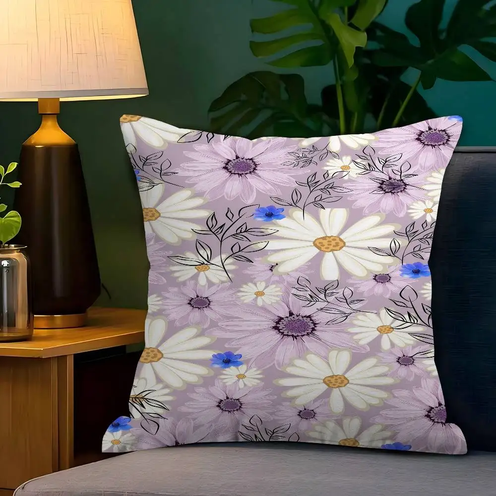 

Pastel Daisy Mix Cushion Cover Pillowcase Upholstery Sofa Throw Pillow Home Decor Pillowcas