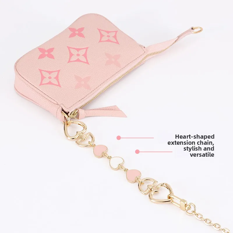 

Pink LV Mahjong Bag Chain Extension Stberry Heart Design oulder Strap Accory for Bag Modin Chinese Origin