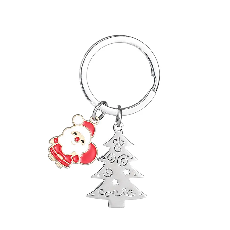 Cartoon Cute Christmas Keychain Hollowed Out Christmas Tree