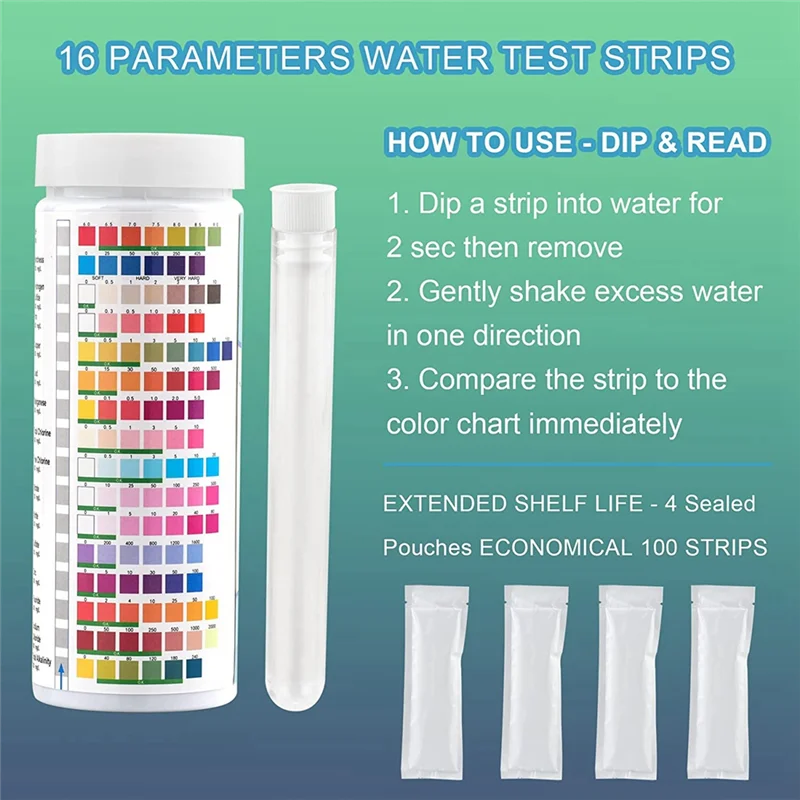 A39U 17-in-1 Complete Water Test Kit for Home,100 Strips + 2 Water Testing Kits for Drinking Water Easy Testing, PH, Lead