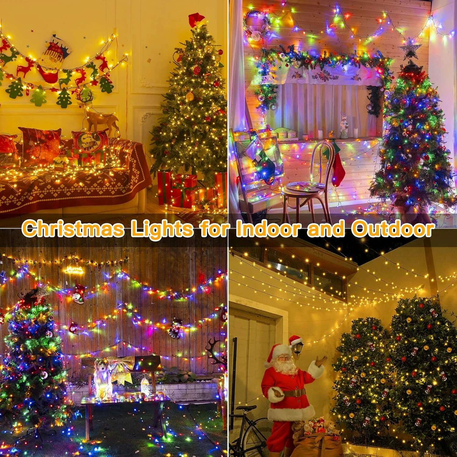 LED-Weihnachtslichterkette, 8 Beleuchtungsmodi, Lichterkette, Weihnachtsbeleuchtung für Urlaub, Zuhause, Party, Dekoration, drinnen und draußen, 400 LEDs – Detail 13
